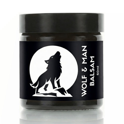 WOLF & MAN Balsam – Handgemachtes Styling für Bart und Haar, Tattoopflege, ohne Duftstoffe, 50ml